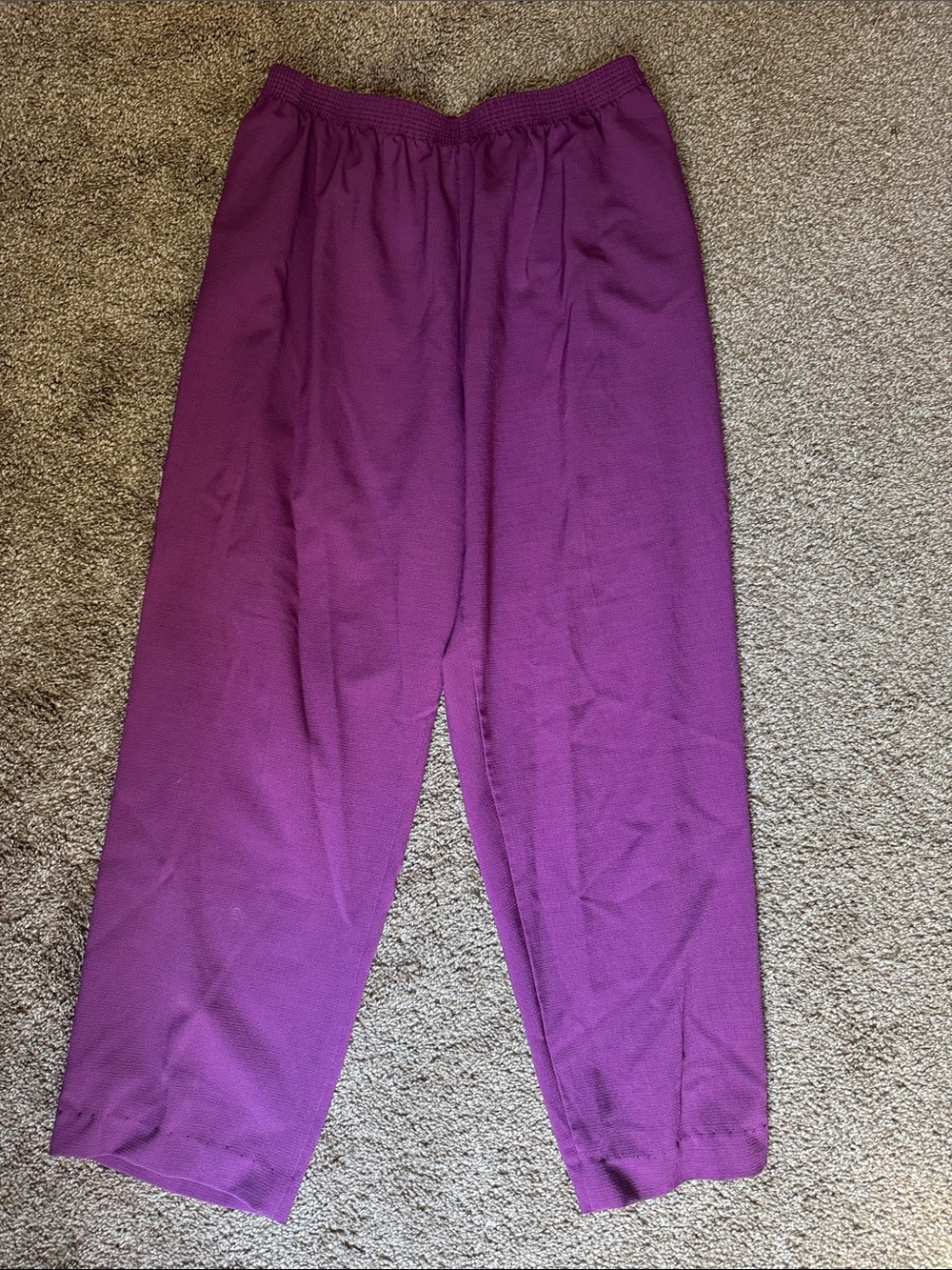 Allison Daley Plum 16W Elastic-Waist Pants